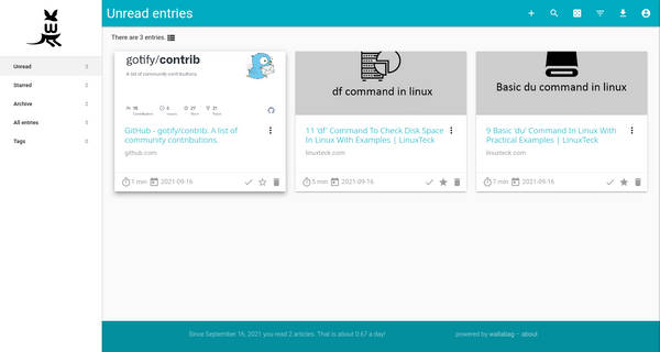 Wallabag is your private read-it-later server on docker
